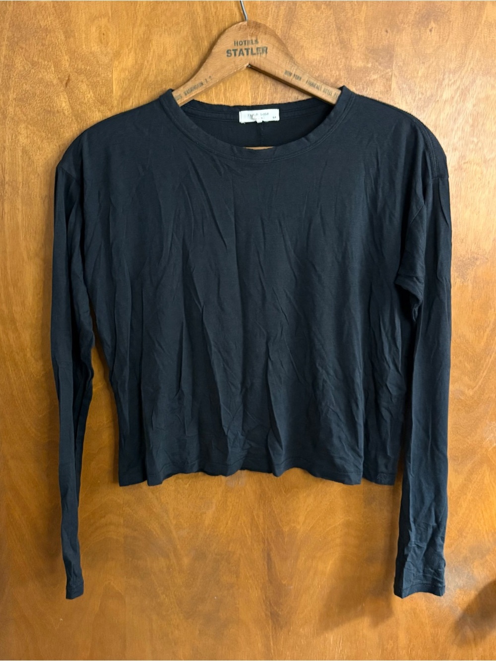 Rag & Bone Black Long Sleeve Crop T-Shirt Baselayer Minimalist Y2K Grunge Goth